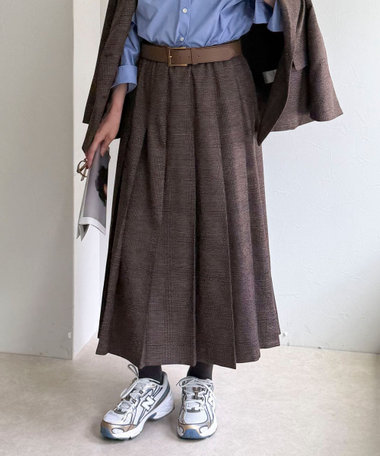 グレンチェックプリーツスカート