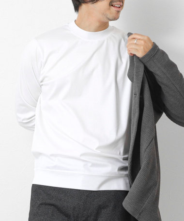 《ビジカジ対応》シルケットスムース クルーネック ドレスロンT 26AW