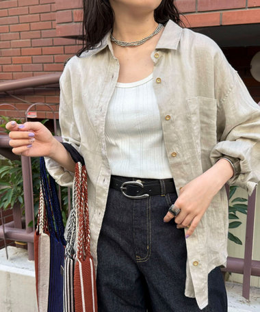 【WEB限定 GW SPECIAL PRICE】LINEN100 2WAYカシュクールシャツ