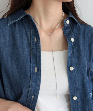 ドロップパールフックネックレス