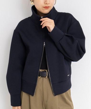 NOLLEY'S ジップアップブルゾン　ノーリーズ NOLLEY'S ノーリーズ リネンブルゾン ノーカラー ジップアップ