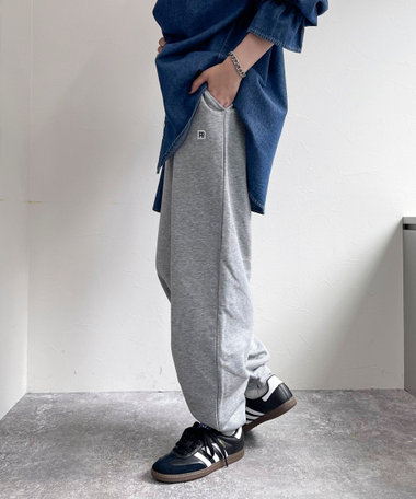 裾ZIP 高密度裏毛スウェットパンツ