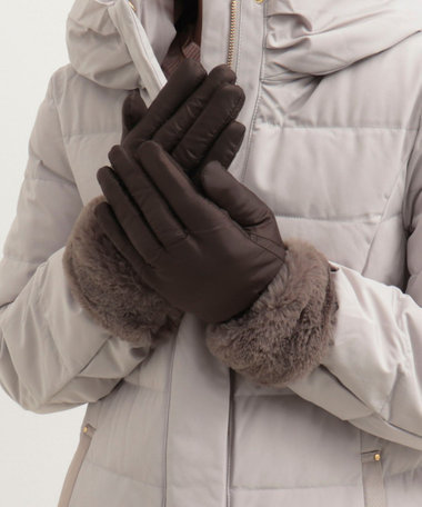 【ATELIER BRUGGE/アトリエブルージュ】ファー付きロンググローブ