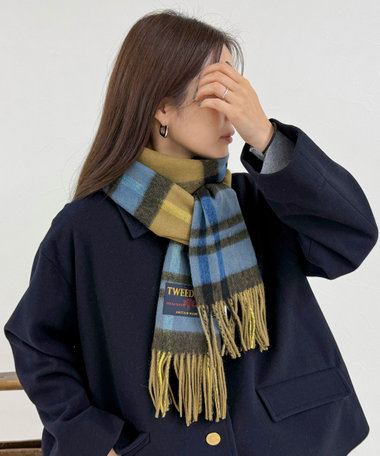 【TWEED MILL/ツイードミル】ウールチェックストール48