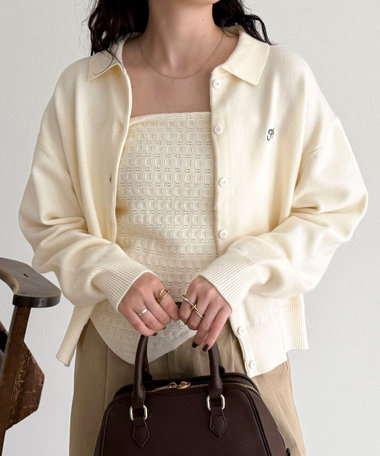【美品】NOLLY'S Rie Miller ファンシーツイード風カーディガン 美品】NOLLY'S Rie Miller ファンシーツイード風カーディガン
