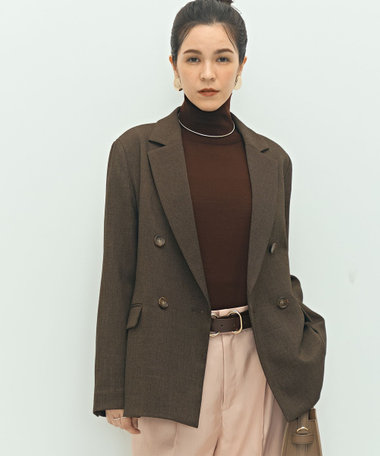 ノーリーズ NOLLEY’S シアー ジャケット 半袖 ブラウン 25SS ノーカラージャケット｜ジャケット/アウター｜NOLLEY'S MALL