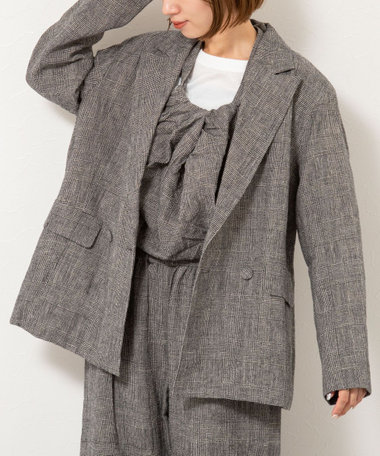 【enrica/エンリカ】グレンチェックオーバーサイズジャケット