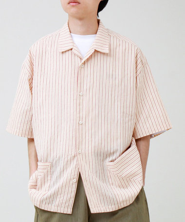【WEB限定 GW SPECIAL PRICE】サッカーストライプバイアスポケット ショートスリーブシャツ