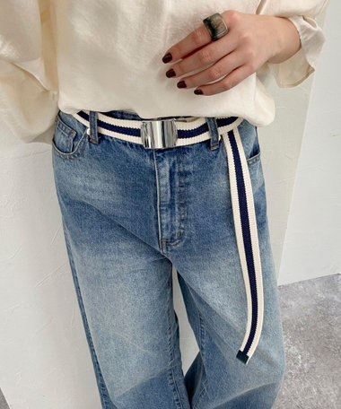 【atelier brugge/アトリエブルージュ】 シルバーバックルテープベルト