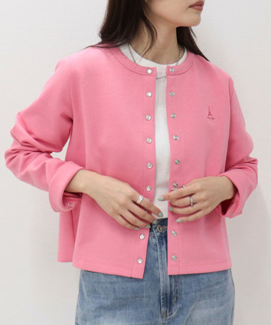 ドット釦ポンチカーディガン