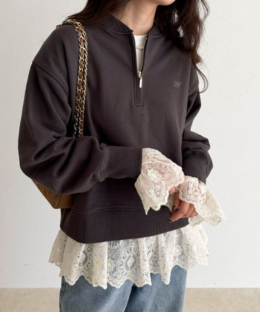 ［WEB限定 SPECIAL PRICE！］ハーフジップ裏毛スウェット