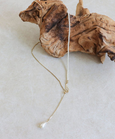 ドロップパールフックネックレス