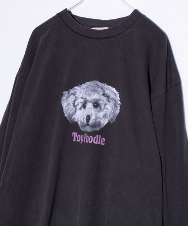 【人気シリーズ】【DOG&CAT】犬猫ピグメント クルーネックロンT