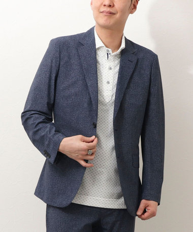 《ビジカジ/セットアップ対応》《接触冷感》4wayストレッチ　ジャケット