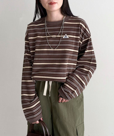 【GEVACO/ゲバコ】ボーダー天竺ベーシックロングスリーブTシャツ