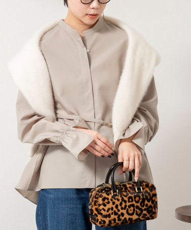 ウォッシャブルドレープポプリンバックプリーツシャツ