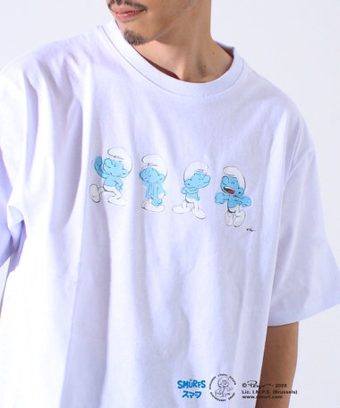 ［WEB限定 TIME SALE！］表情連続プリント スマーフ フロントTシャツ➁