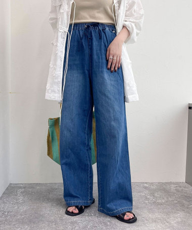 ライトオンスデニムイージーパンツ