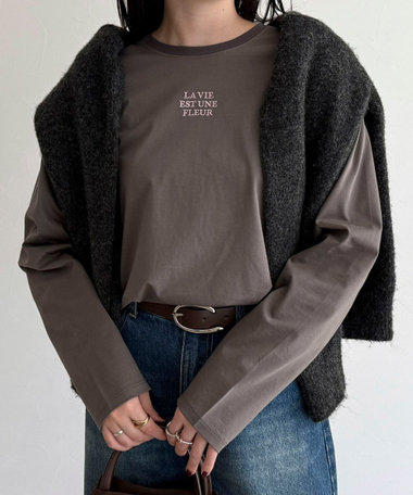 ワンポイント刺繍ロゴロンTシャツ