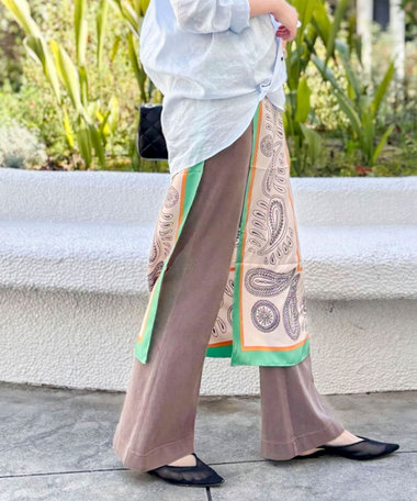 ウォッシャブルピグメント加工フレアカットソーパンツ