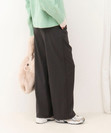 サテンパイピングイージーパンツ