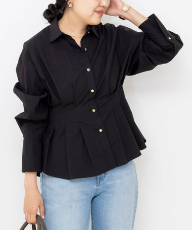 【一部WEB限定カラー】ウォッシャブルウエストタックストレッチシャツ
