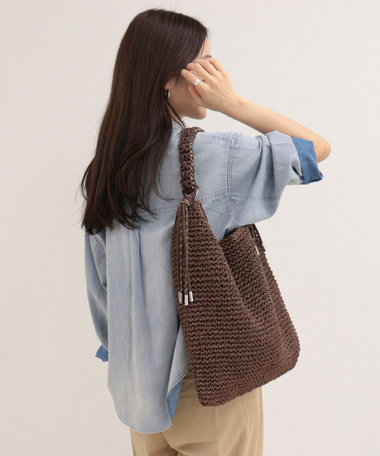 パラコードハンドルクロッシェトートバッグ