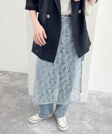 星レイヤードラップスカート