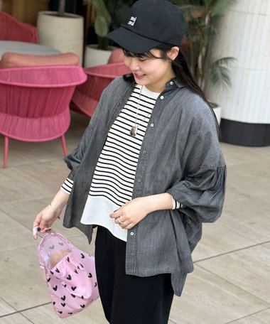 シアーデニムドルマンシャツ