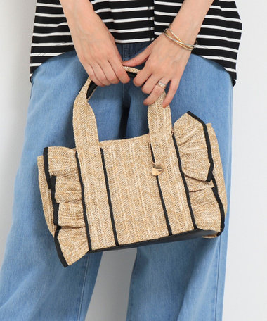 配色トリミングトートバッグ