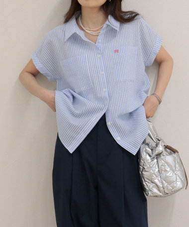 ⚫︎ ノーリーズ NOLLEY'S ストライプ ブラウス シャツ トップス 青 NOLLEY'S - ⚫︎ ノーリーズ NOLLEY'S ストライプ ブラウス シャツ