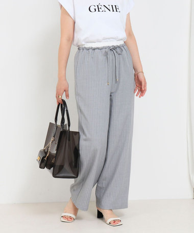 レイヤーベルトストレートパンツ