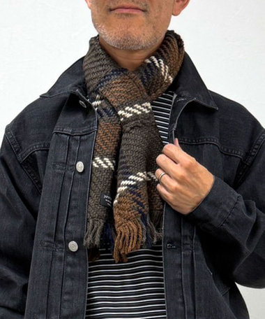 【John Branigan/ジョン・ブラニガン】別注ニットクロスマフラー22