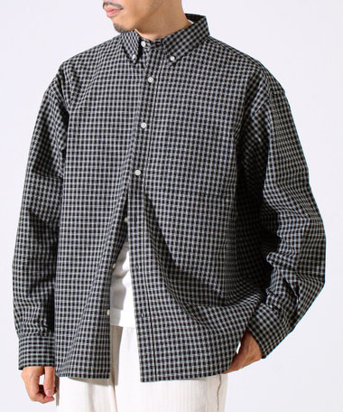 【シャツ＋Tシャツの2点セット】TC平織 小柄チェックアンサンブル