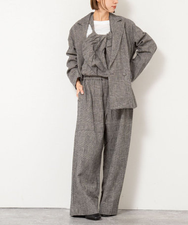 【enrica/エンリカ】グレンチェックサロペットパンツ