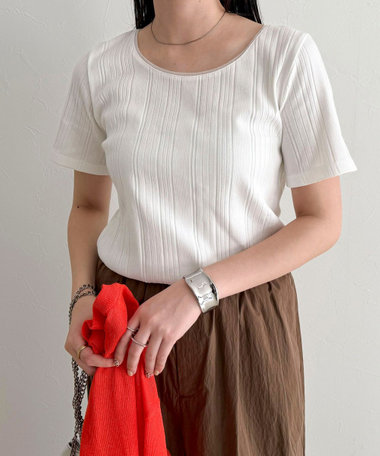 ランダムテレコ5分袖Tシャツ