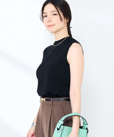 《手洗い可能》マルチファンクションハイネックノースリーブプルオーバー