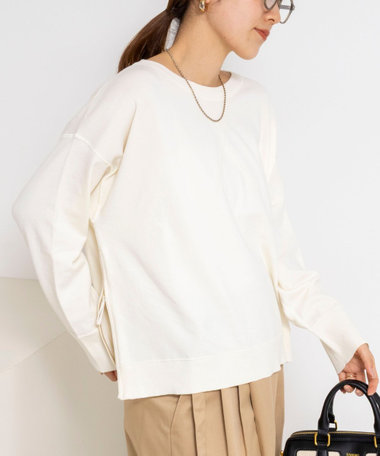 《手洗い可能》トレーナー風プルオーバーサイドZIP