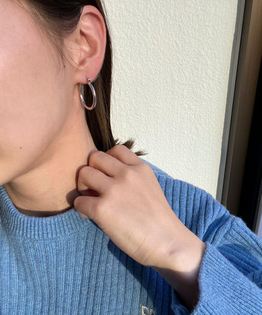 ステンレスフープピアス中