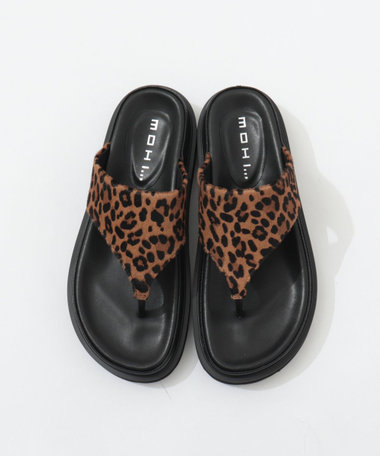 【MOHI/ モヒ】レオパード厚底トングサンダル