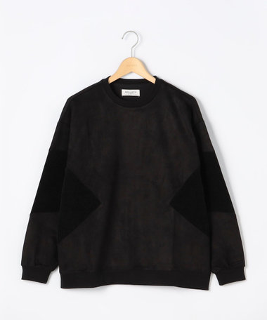 スエードポンチ×コール切替 クルーネックプルオーバー