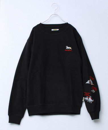 【FREDYMAC/フレディマック】ユニセックス アニマルお化け刺繍フリースクルーネック