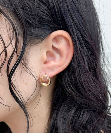 クリアストーンワンタッチピアス