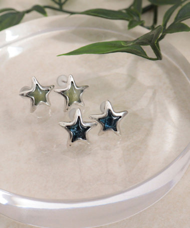 カラースターアンティーク調ピアス