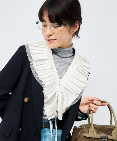 タフタ＆チュールプリーツつけ襟