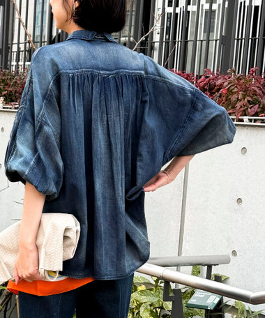 シアーデニムドルマンシャツ