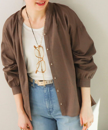 綿麻スキッパーシャツ