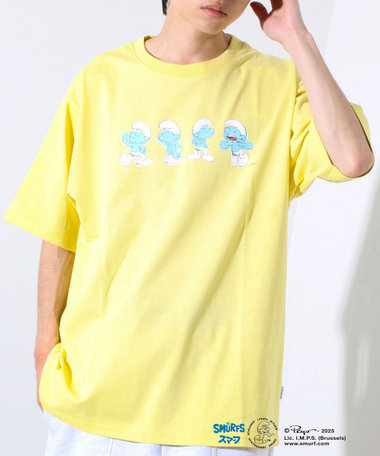 ［WEB限定 TIME SALE！］表情連続プリント スマーフ フロントTシャツ➁