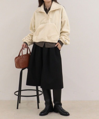 ［FREDY＆GLOSTER限定 TIME SALE！］【DISCUS /ディスカス】フリースクロップドハーフ釦プルオーバー