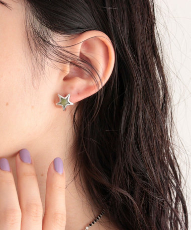カラースターアンティーク調ピアス
